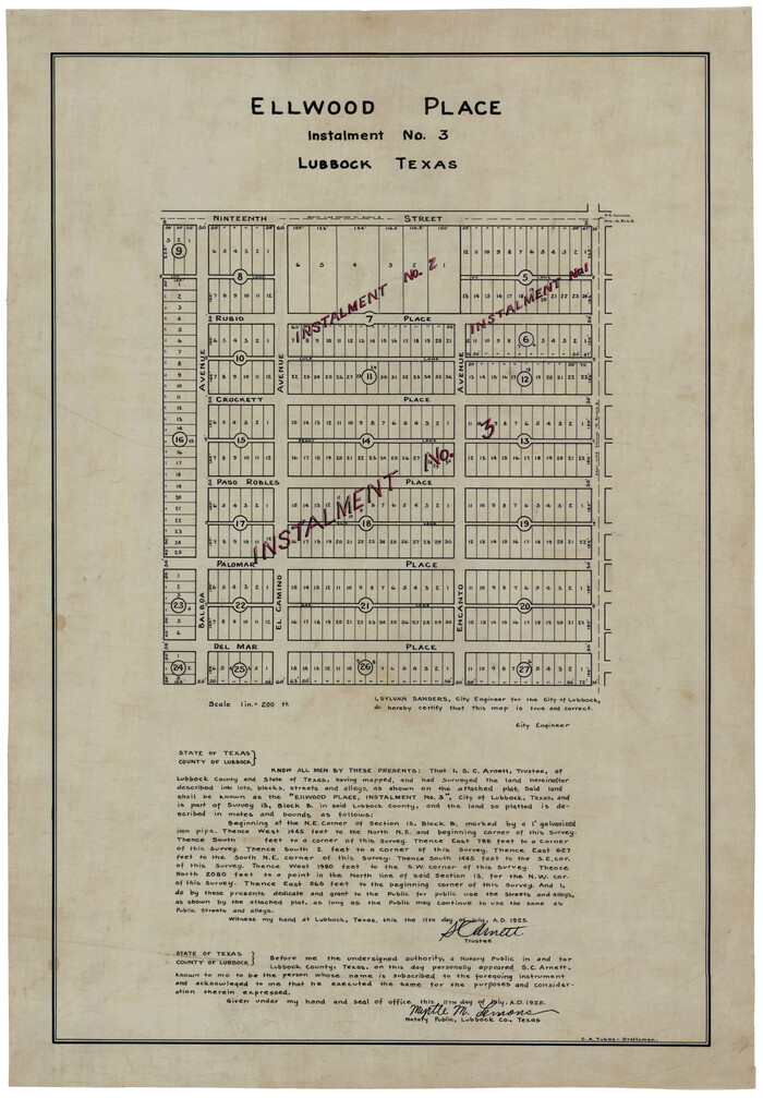 92791, Ellwood Place, Installment No. 3, Twichell Survey Records