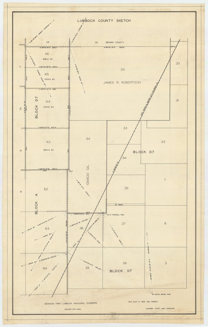 92797, Lubbock County Sketch, Twichell Survey Records