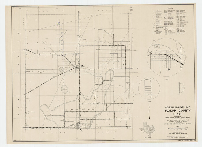 92815, General Highway Map, Yoakum County Texas, Twichell Survey Records