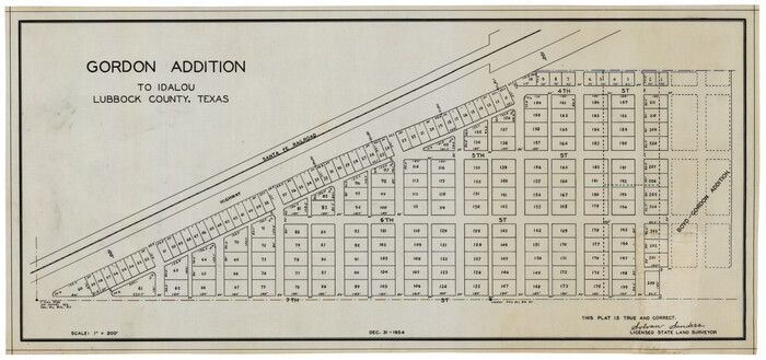 92827, Gordon Addition to Idalou, Twichell Survey Records