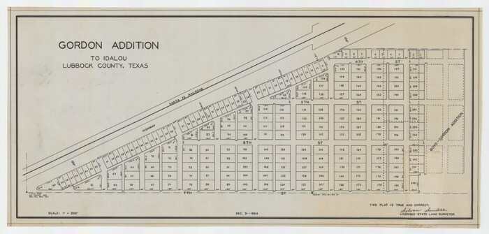 92827, Gordon Addition to Idalou, Twichell Survey Records