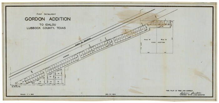 92828, First Installment Gordon Addition to Idalou, Twichell Survey Records