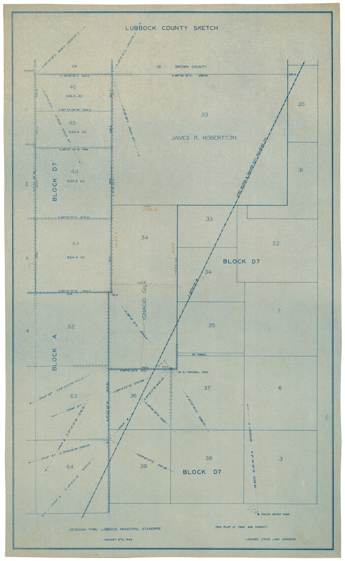 92829, Lubbock County Sketch, Twichell Survey Records