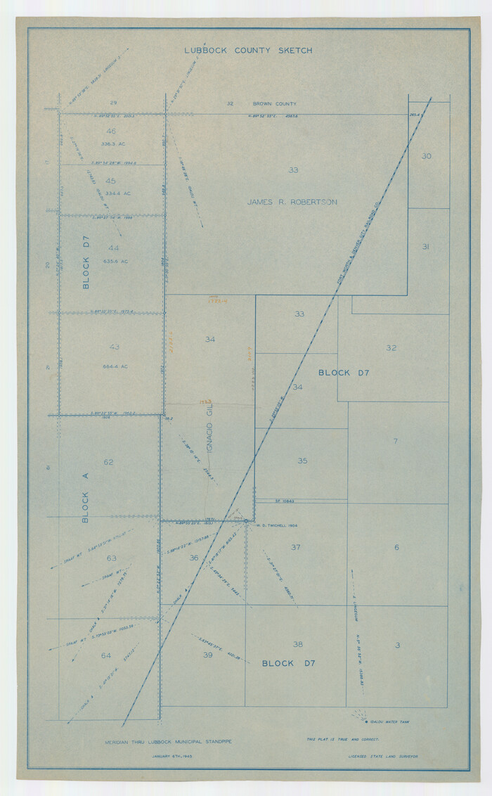 92829, Lubbock County Sketch, Twichell Survey Records