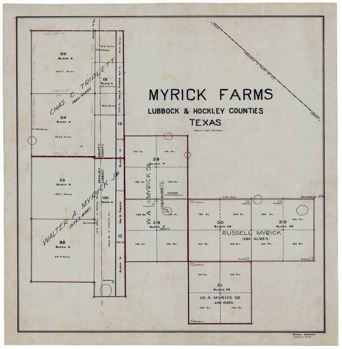 92830, Myrick Farms Lubbock & Hockley Counties, Twichell Survey Records