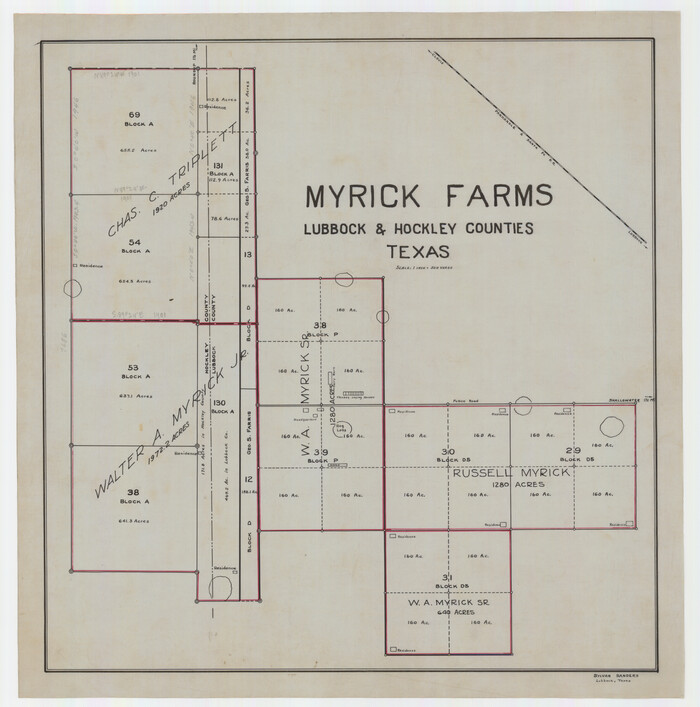 92830, Myrick Farms Lubbock & Hockley Counties, Twichell Survey Records