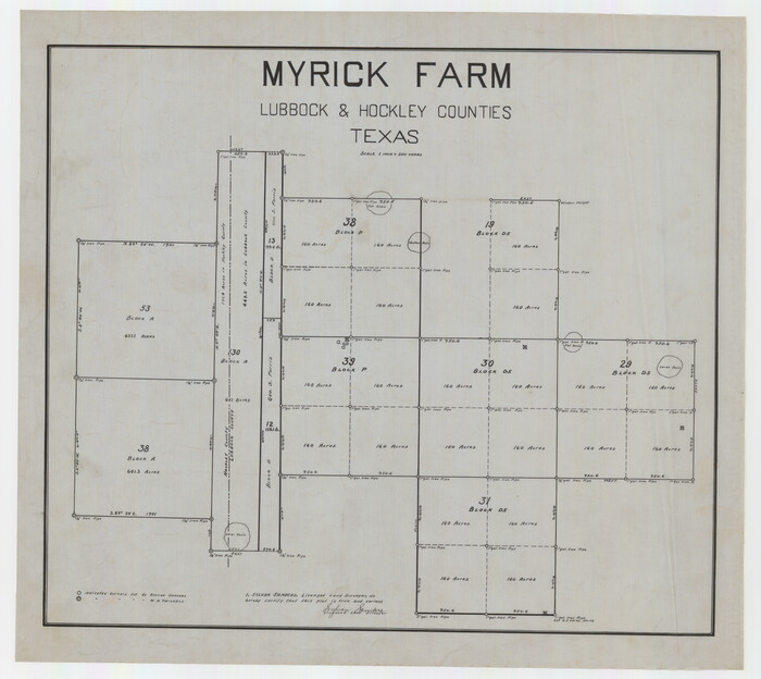 92831, Myrick Farm Lubbock & Hockley Counties, Twichell Survey Records