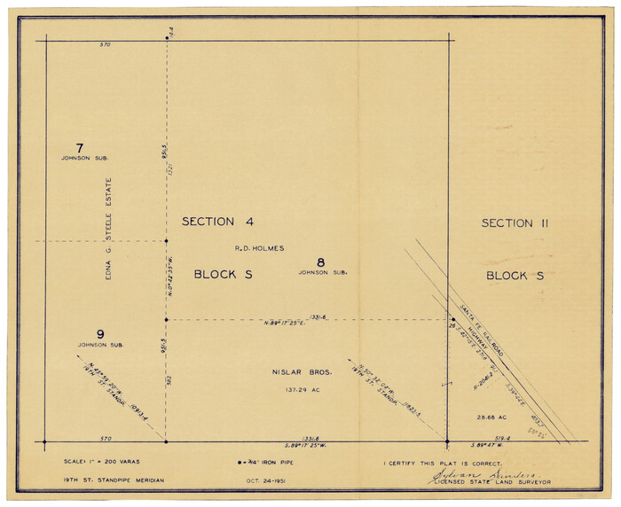 92834, [Block S, Sections 4 and 11], Twichell Survey Records