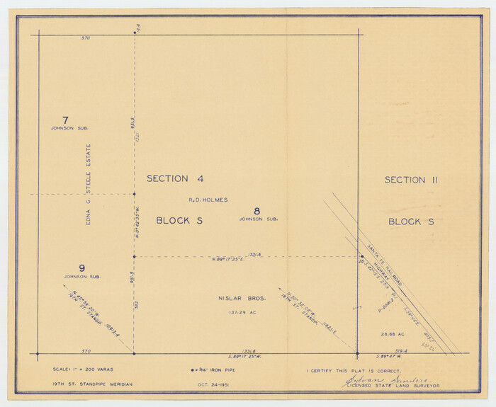 92834, [Block S, Sections 4 and 11], Twichell Survey Records