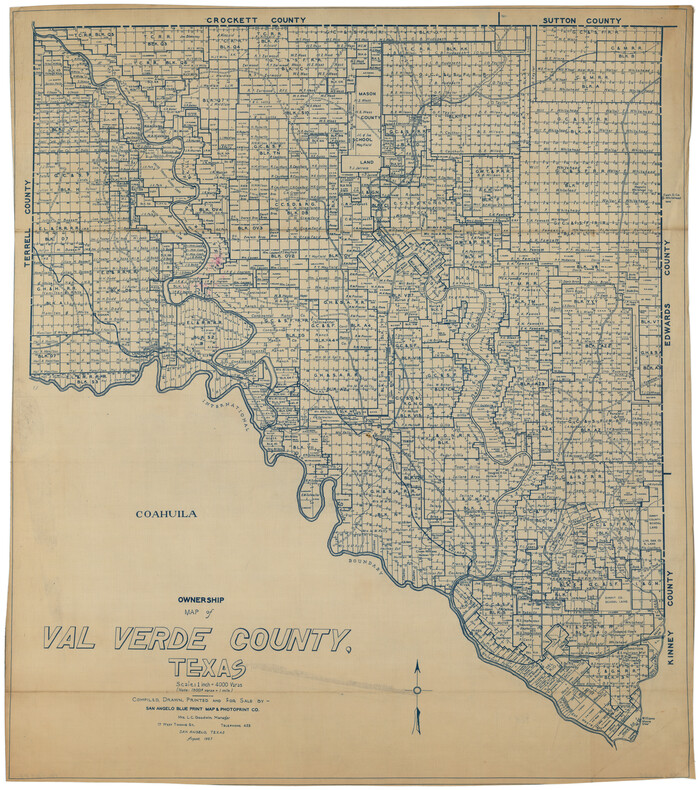 92847, Ownership Map of Val Verde County, Twichell Survey Records