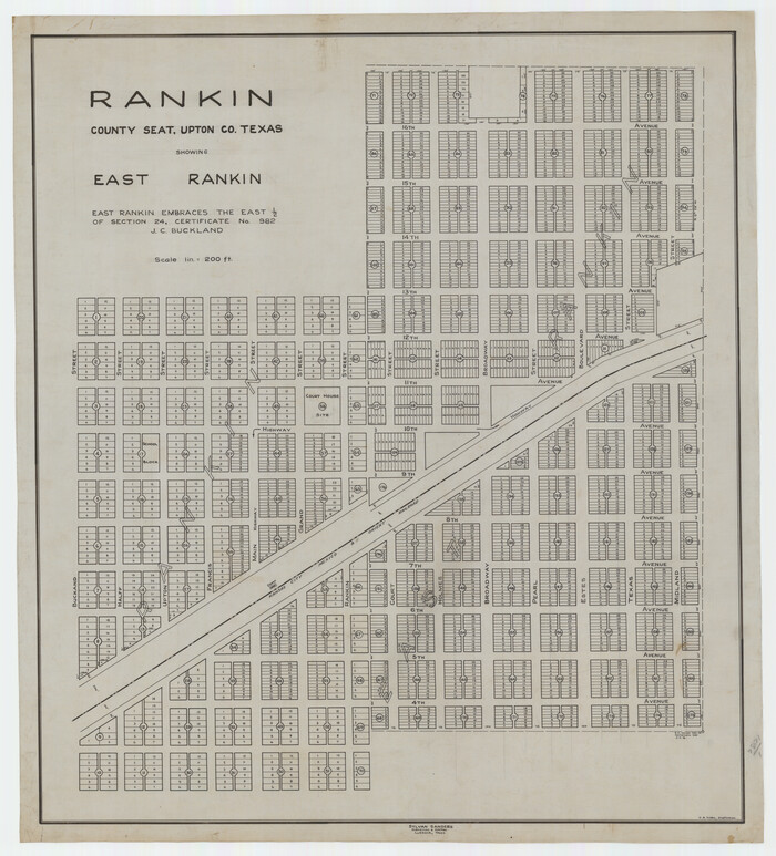 92852, Rankin County Seat Showing East Rankin, Twichell Survey Records
