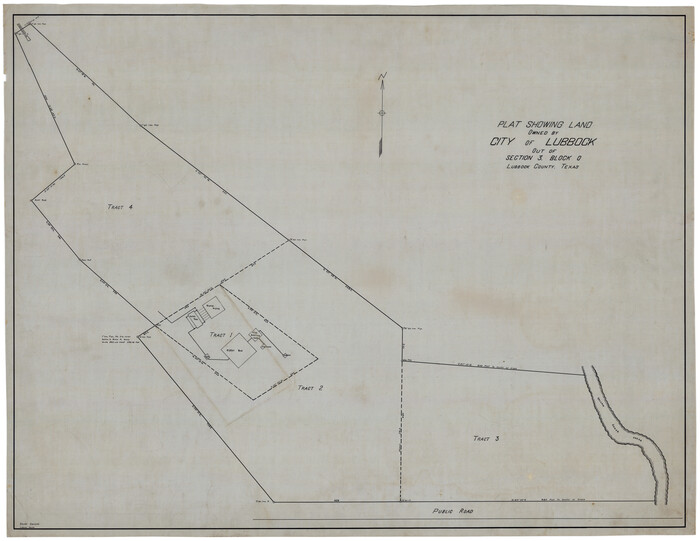 92876, Plat Showing Land Owned by City of Lubbock out of Section 3, Block O, Twichell Survey Records