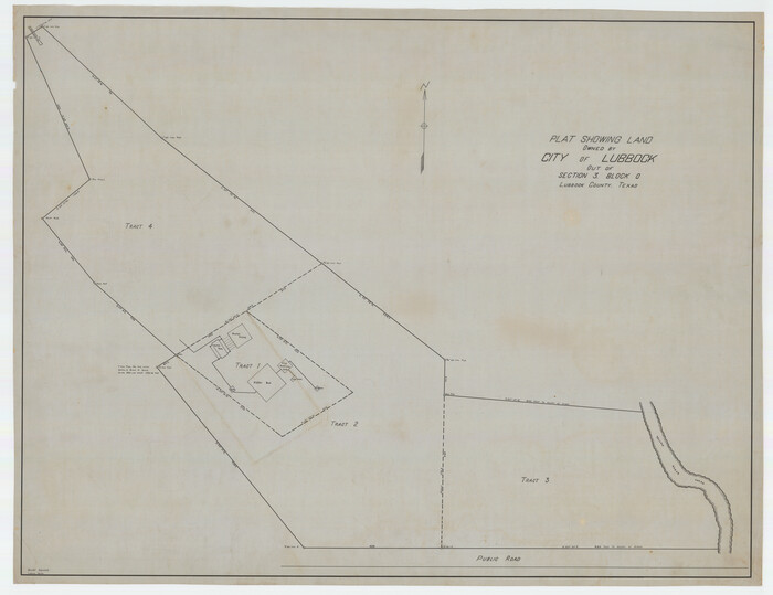 92876, Plat Showing Land Owned by City of Lubbock out of Section 3, Block O, Twichell Survey Records