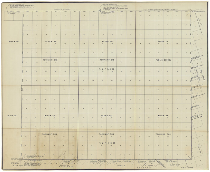 92882, [Townships 1 & 2, Blocks 53, 54, 55, and 76], Twichell Survey Records