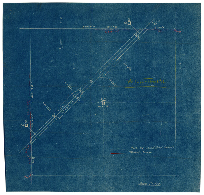 92885, Wellman Townsite Showing Survey 17, Twichell Survey Records