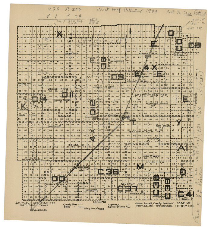 92887, Map of Terry County, Twichell Survey Records