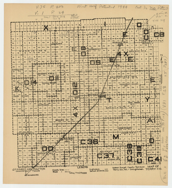 92887, Map of Terry County, Twichell Survey Records