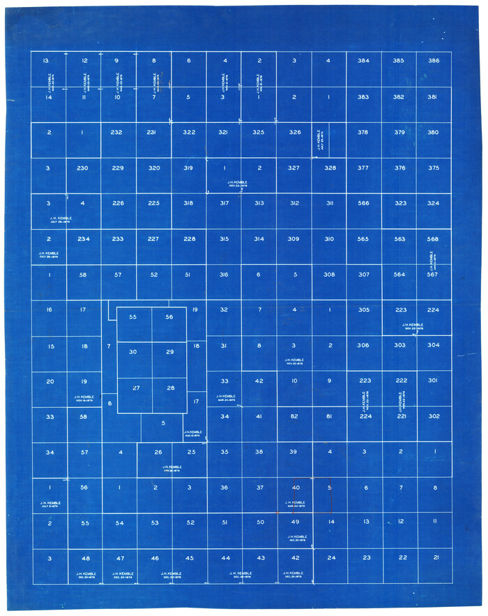 92893, [Map Showing J. H. Kemble Sections], Twichell Survey Records