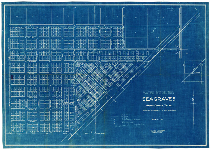 92899, Water Distribution Seagraves Located in Surveys 10 & 15, Block C-34, Twichell Survey Records