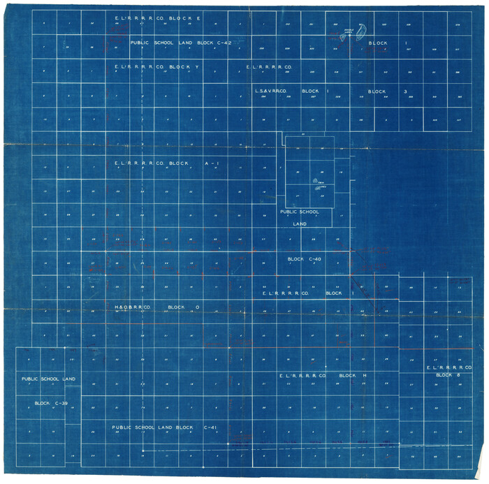 92904, [E.L.R.R.R.R.Co. Blocks A-1, 1, H, Y, Public School Land Blocks C-40, C-41, C-39, C-42], Twichell Survey Records