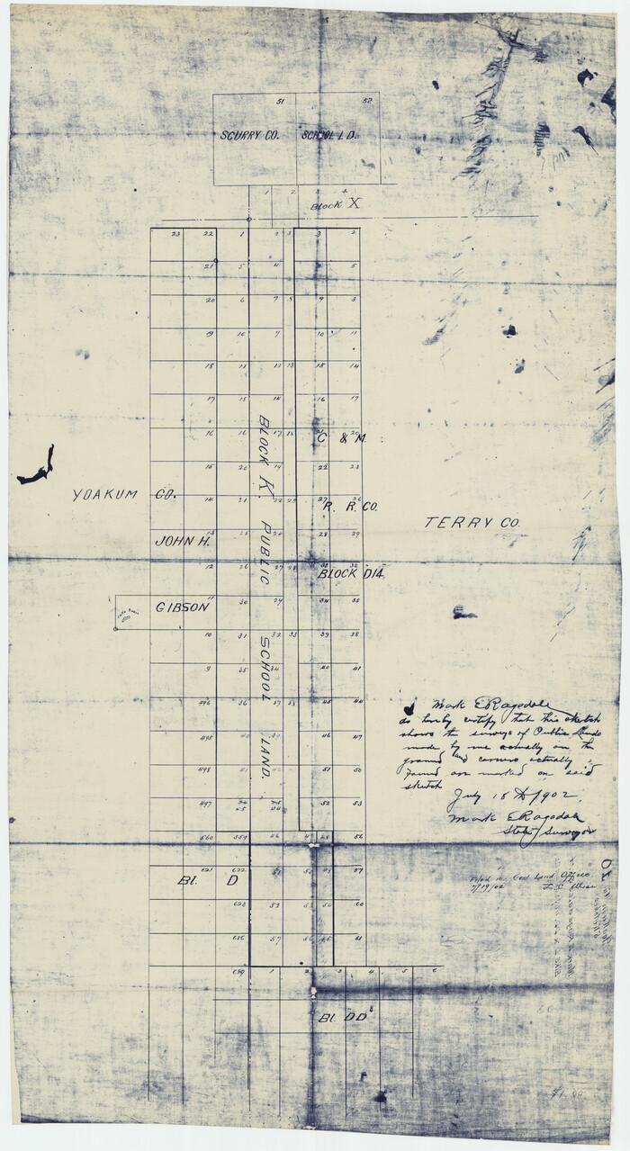 92907, [Block K, Public School Land], Twichell Survey Records