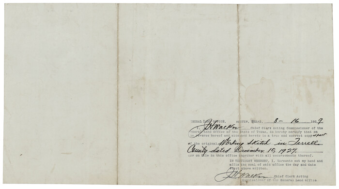 92912, Working Sketch in Terrell County, Twichell Survey Records