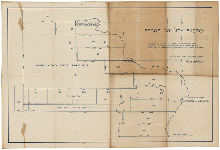 92915, Pecos County Sketch, Twichell Survey Records