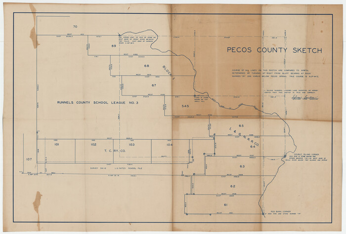 92915, Pecos County Sketch, Twichell Survey Records