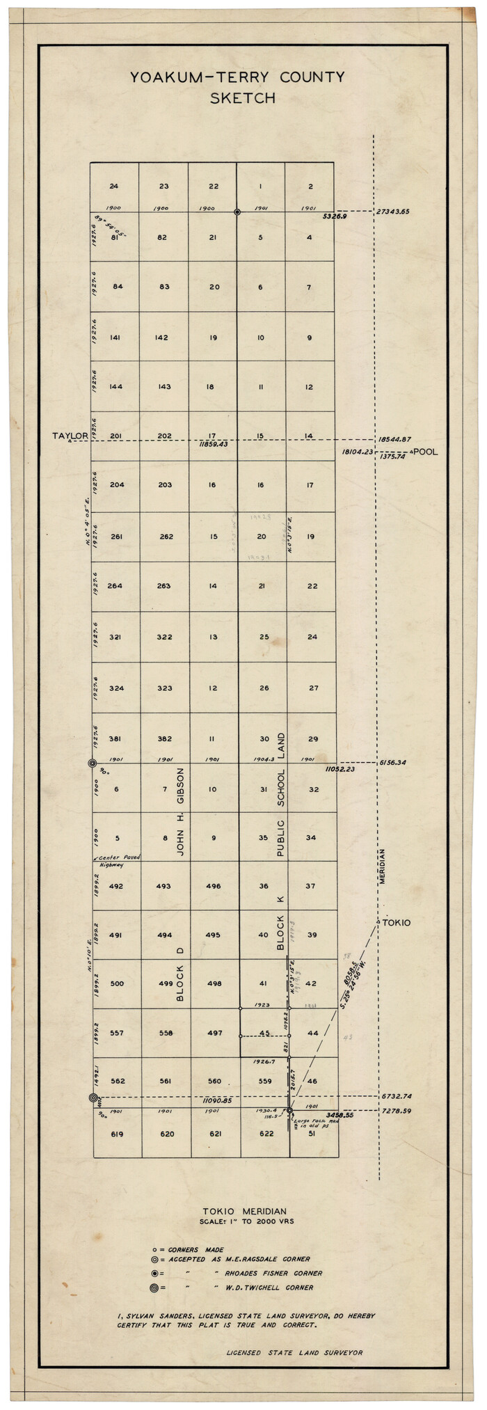 92932, Yoakum-Terry County Sketch, Twichell Survey Records