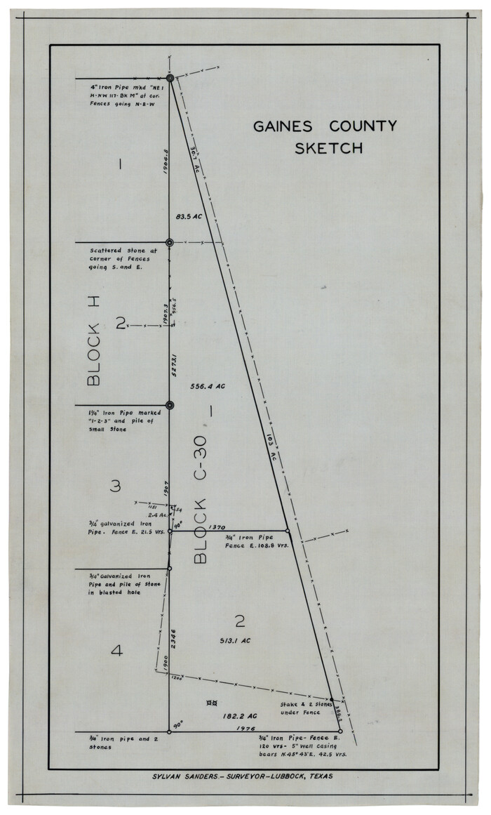 92948, Gaines County Sketch, Twichell Survey Records