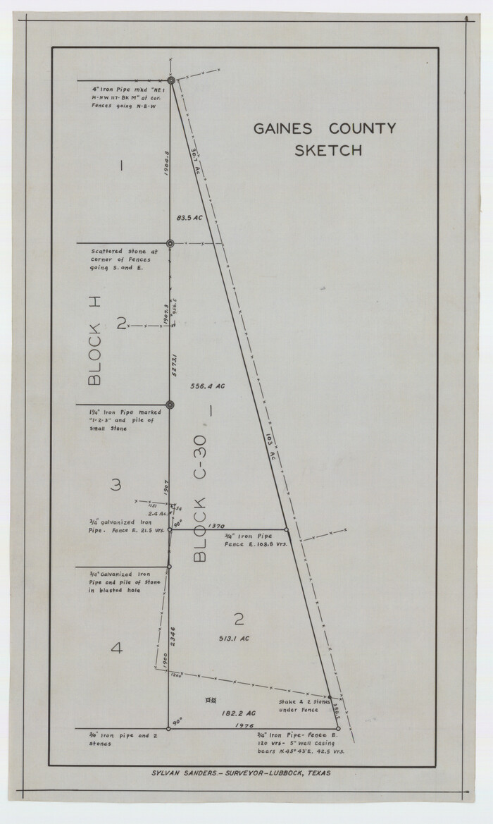92948, Gaines County Sketch, Twichell Survey Records