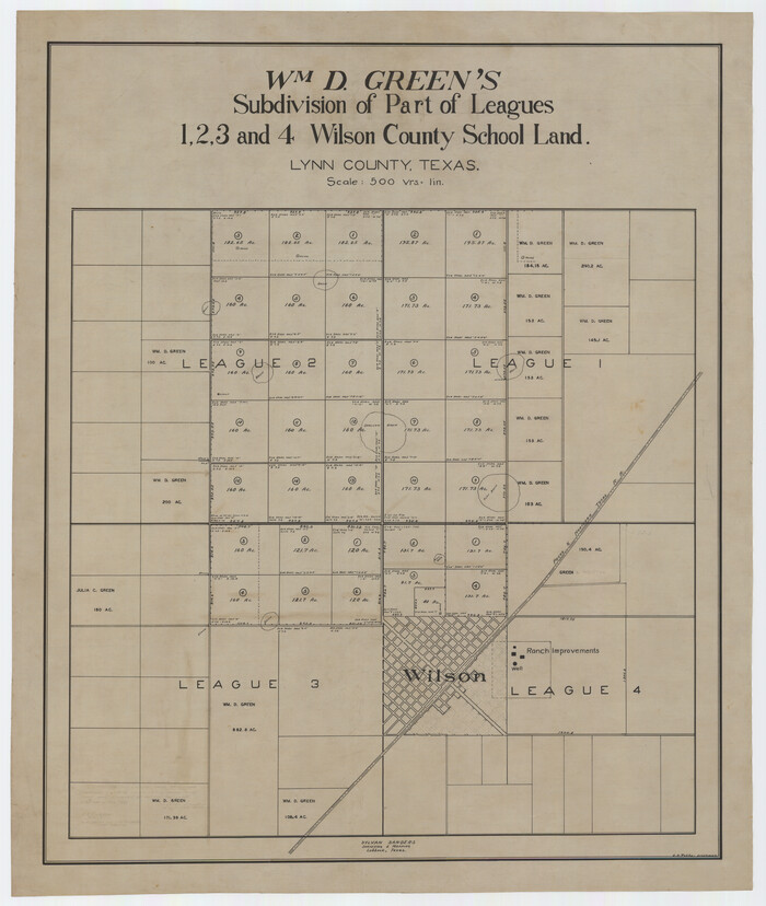 92959, Wm. D. Green's Subdivision of Part of Leagues 1,2,3, and 4 Wilson County School Land, Twichell Survey Records