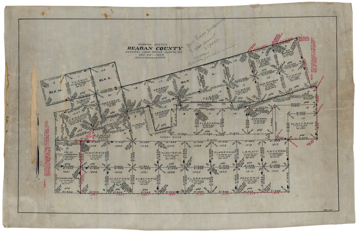 92971, Reagan County Working Sketch, Twichell Survey Records