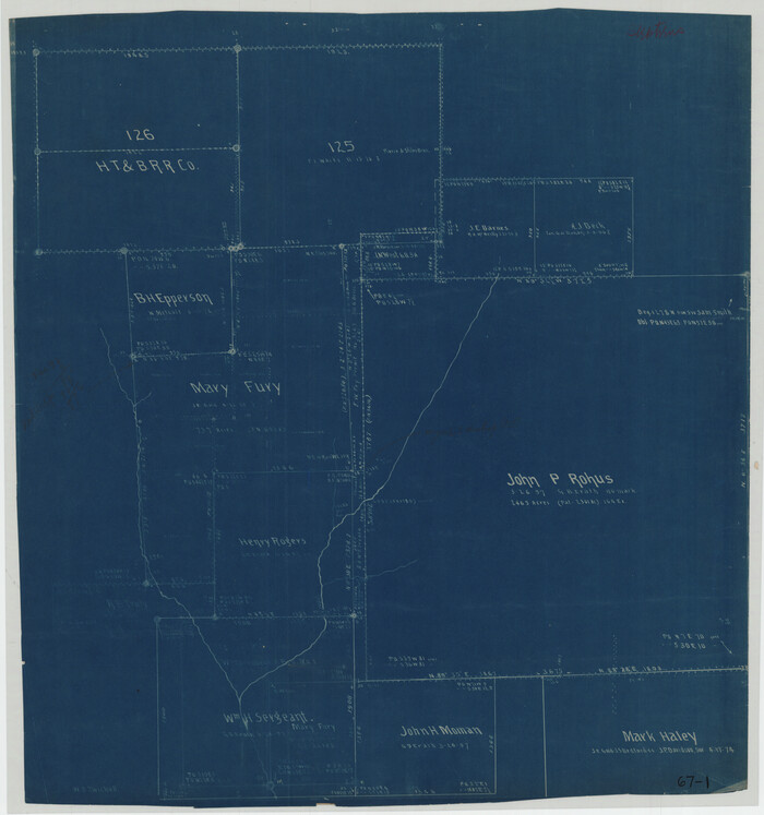 92987, [Sections in the vicinity of John P. Rohus and Mary Fury surveys], Twichell Survey Records