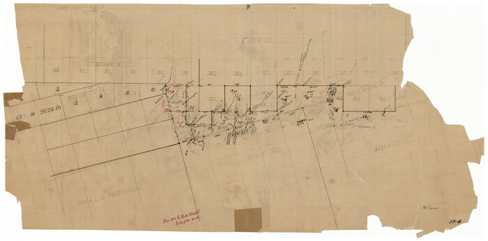 92996, [Sketch focusing on surveys just north of Blocks 31 and 32, Township 6N], Twichell Survey Records