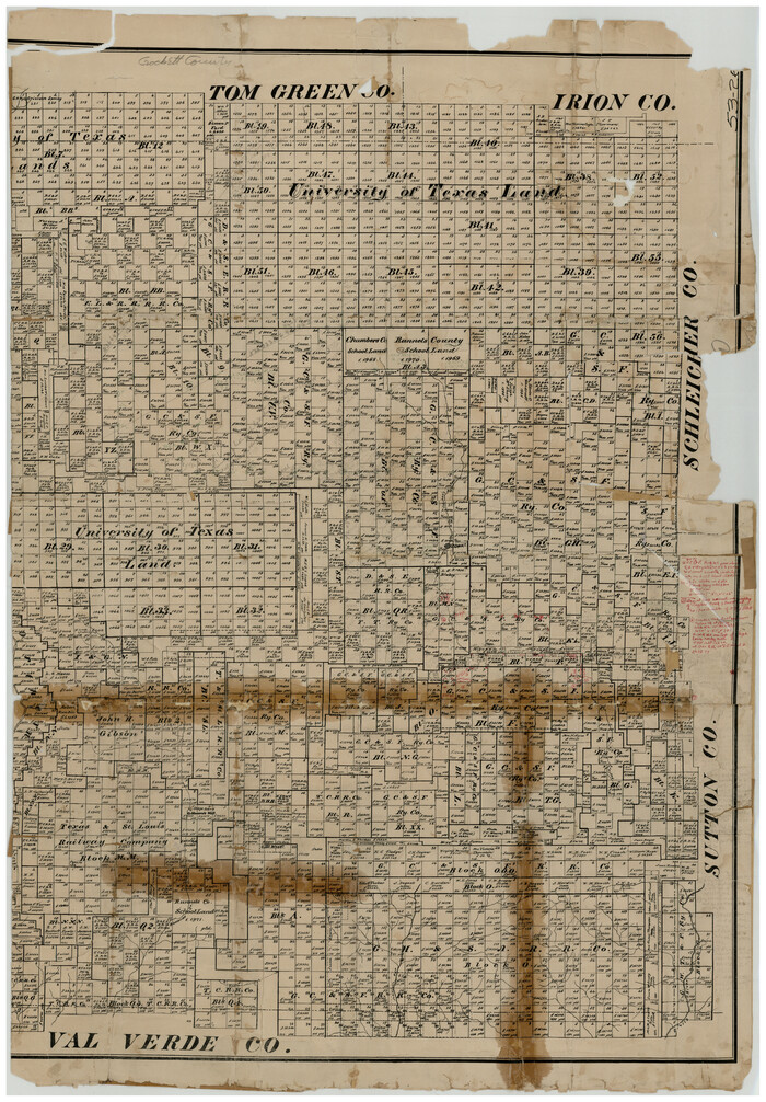 92997, [East half of Crockett County], Twichell Survey Records