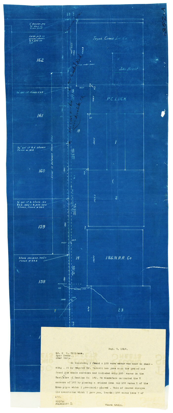 93003, [Sections 158-162 and surveys to the east], Twichell Survey Records