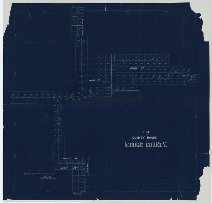 93005, Map of County Roads in Moore County, Twichell Survey Records