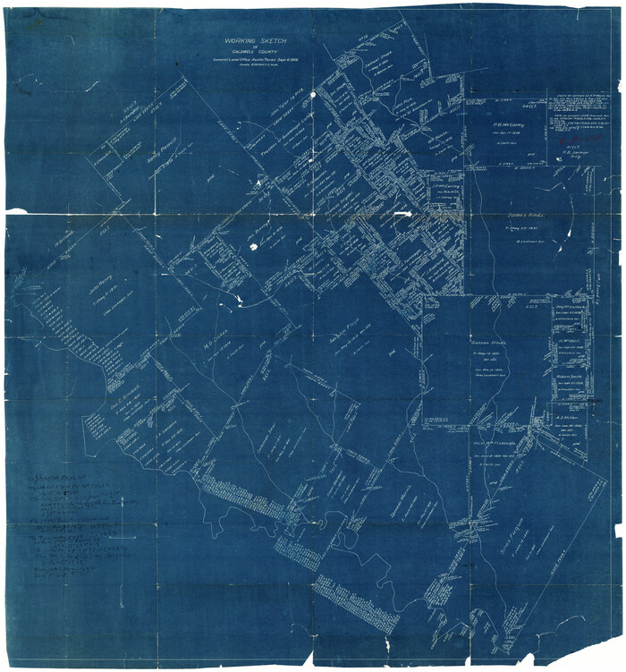 93035, Working Sketch in Caldwell County, Twichell Survey Records