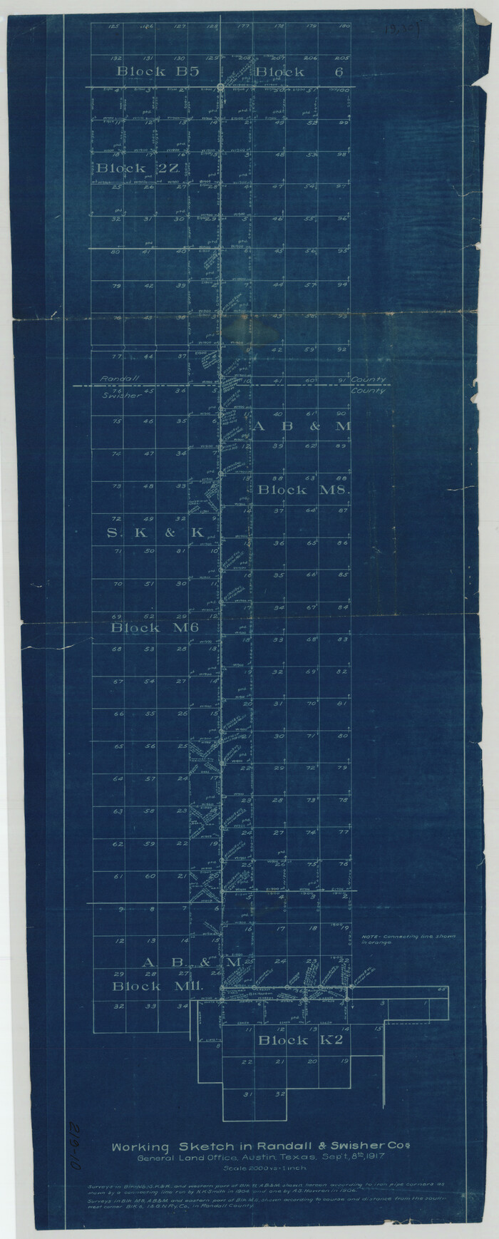 93048, Working Sketch in Randall and Swisher Cos., Twichell Survey Records