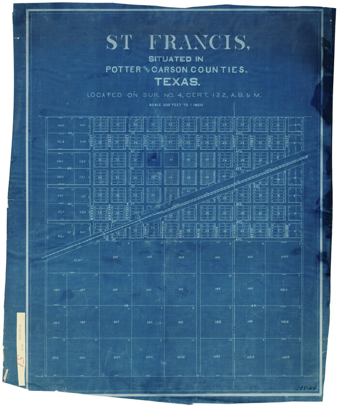 93078, St Francis situated in Potter and Carson Counties, Texas, Twichell Survey Records