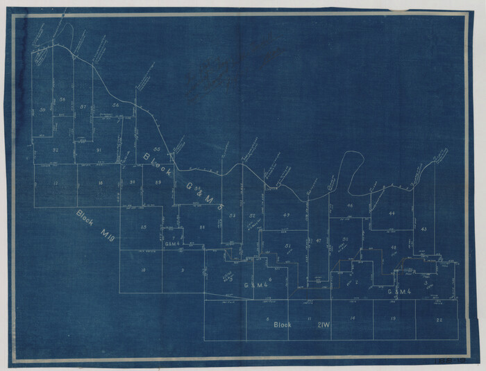 93081, [Sketch of part of G. & M. Block 5, G. & M. Block 4, Block M19 and Block 21W], Twichell Survey Records