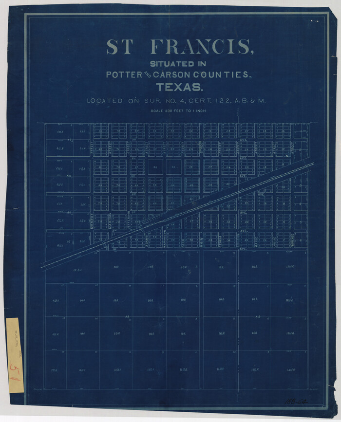 93082, St Francis situated in Potter and Carson Counties, Texas, Twichell Survey Records