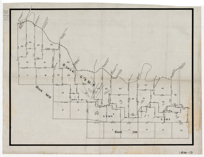93085, [Sketch of part of G. & M. Block 5, G. & M. Block 4, Block M19 and Block 21W], Twichell Survey Records