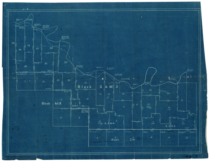 93092, [Sketch of part of G. & M. Block 5, G. & M. Block 4, Block M19 and Block 21W], Twichell Survey Records