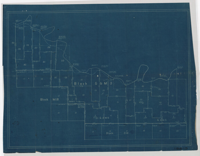 93092, [Sketch of part of G. & M. Block 5, G. & M. Block 4, Block M19 and Block 21W], Twichell Survey Records