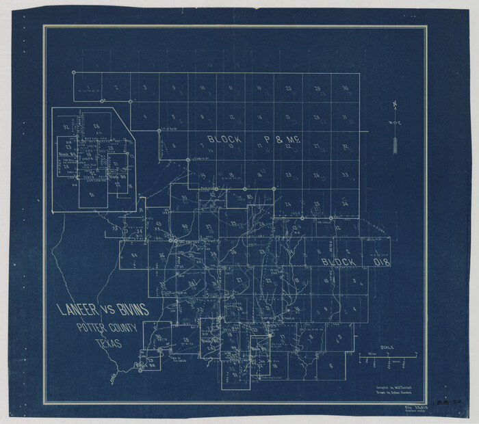 93100, Laneer vs. Bivins, Potter County, Texas, Twichell Survey Records