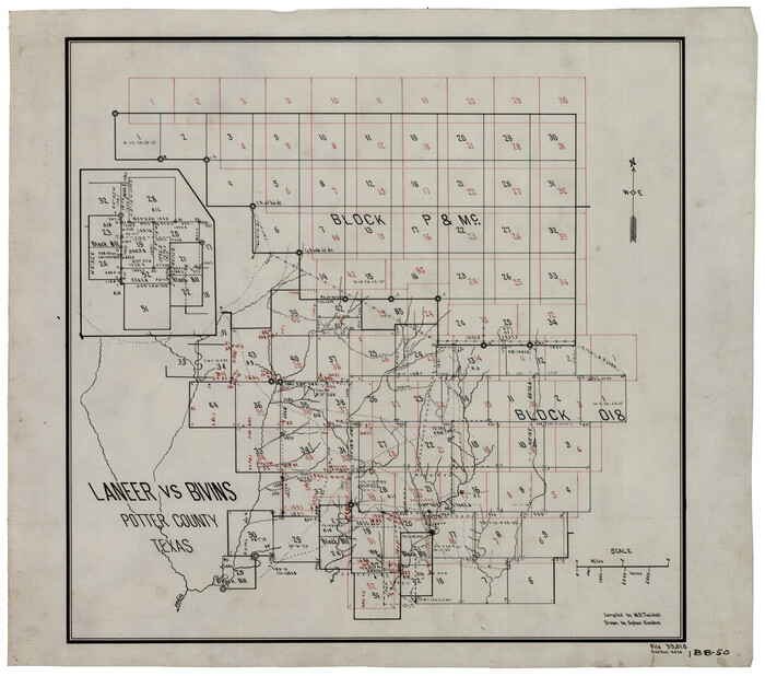 93103, Laneer vs. Bivins, Potter County, Texas, Twichell Survey Records