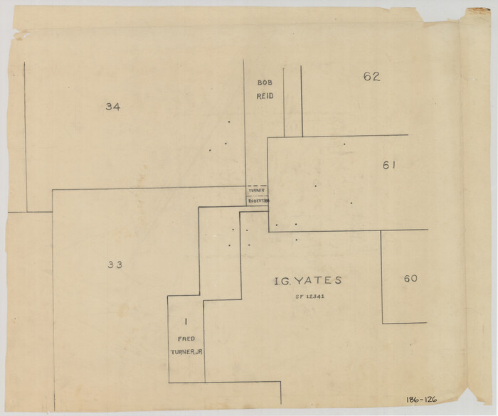 93106, [Sketch showing I. G. Yates SF 12341 and surrounding surveys], Twichell Survey Records