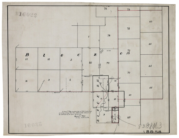 93108, [Sketch Showing Blocks O18 and B11], Twichell Survey Records